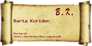 Barta Koridon névjegykártya